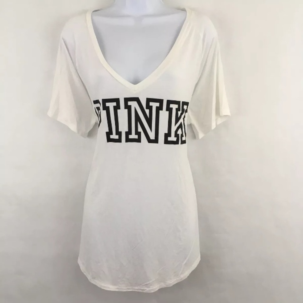 PINK Victoria’s Secret Short Sleeve Logo Tee White